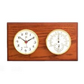 Clock w/ Thermometer & Hygrometer - Oak